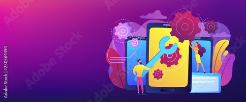 Smartphone repair concept banner header.