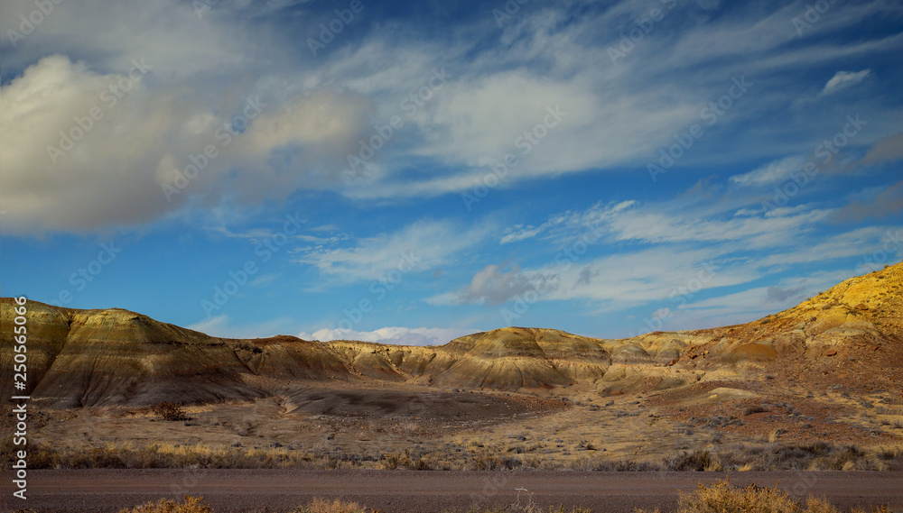 Clouds over New Mexico Red Rock Landscape, Southwest USA