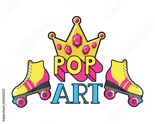 roller skates pop art icon