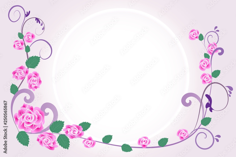 Wedding floral invitation greetings card frame vector design