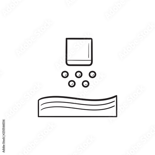 Nanoparticle jetting 3d printer hand drawn outline doodle icon.