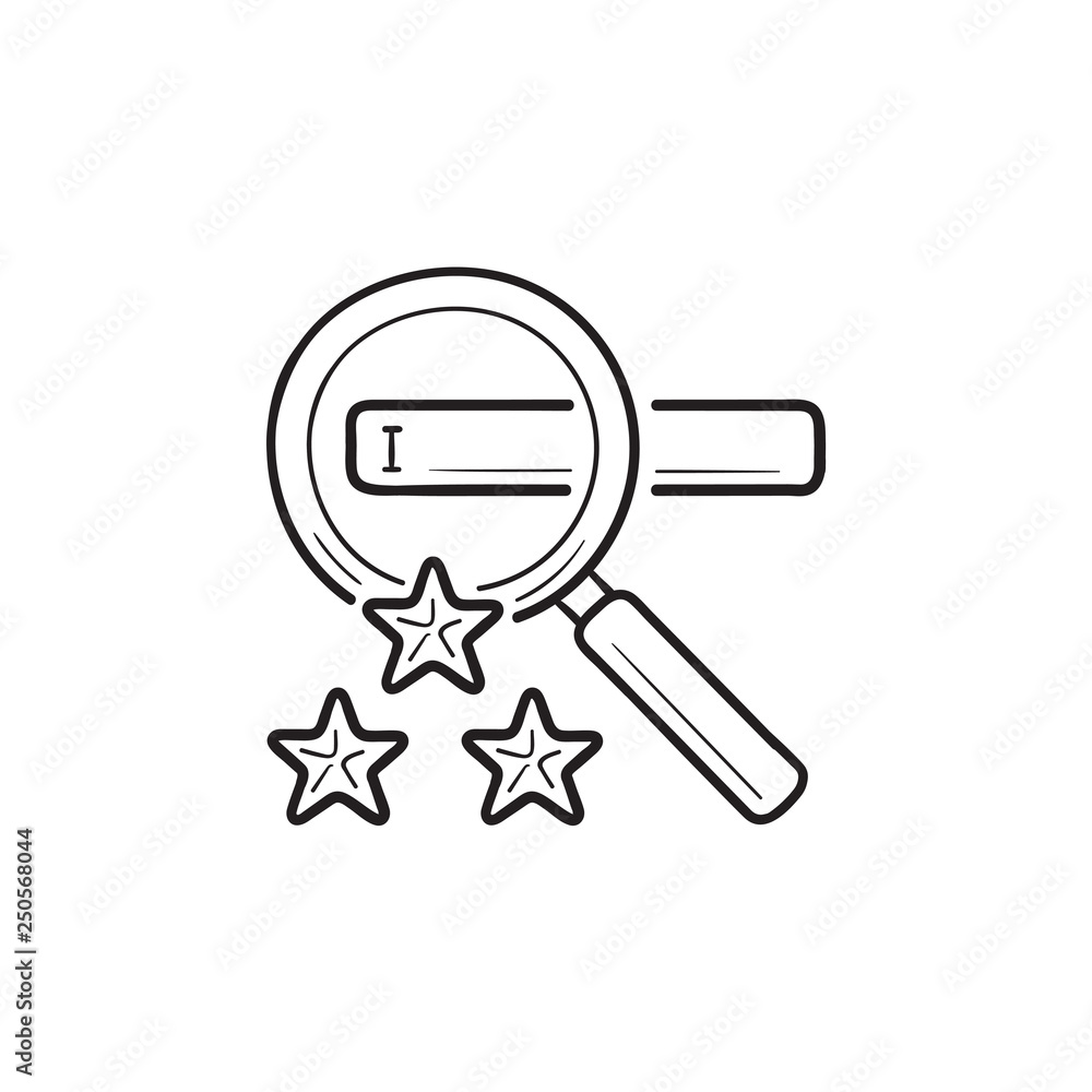 Search engine marketing hand drawn outline doodle icon Search engine marketing hand drawn outline doodle icon
