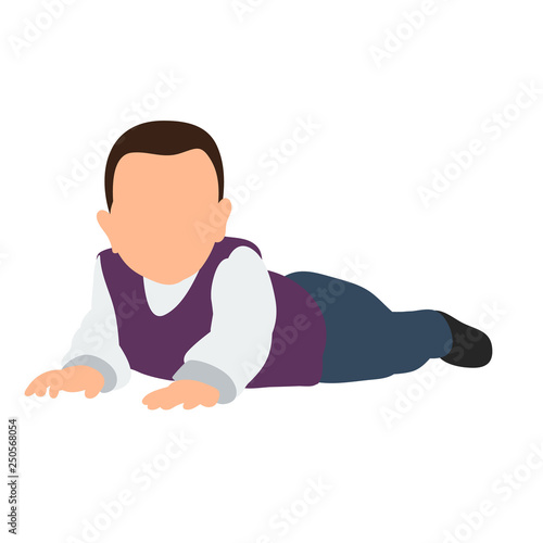 vector, isolated, flat style, people without a face, baby