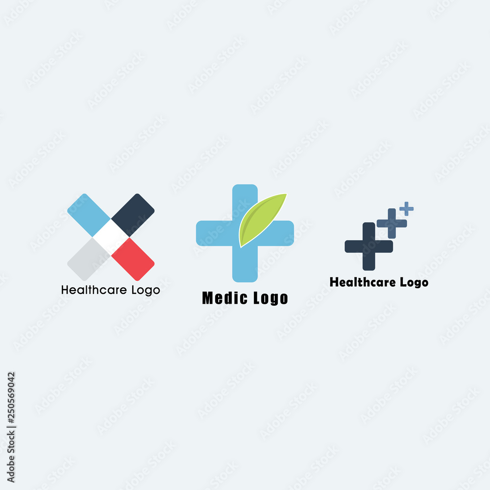 Healthcare Flat Logo Collection Design For Your Business
