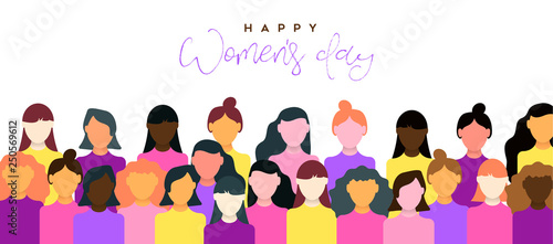 Happy Women's Day banner of women community