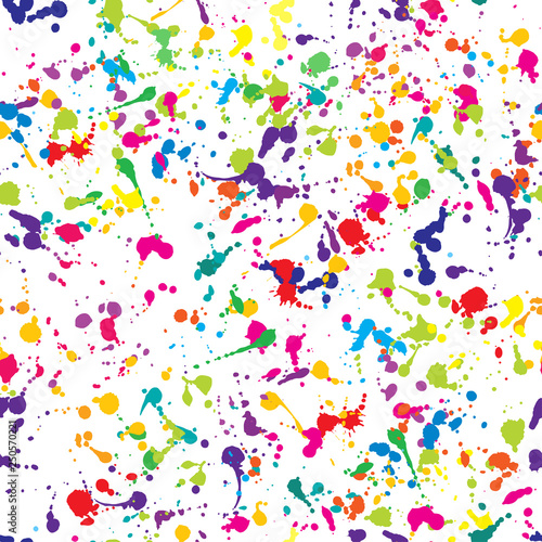 Multicolored seamless pattern of splashes
