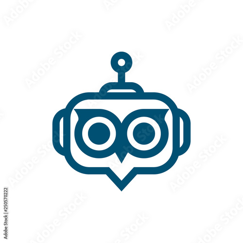robot owl face logo icon vector template