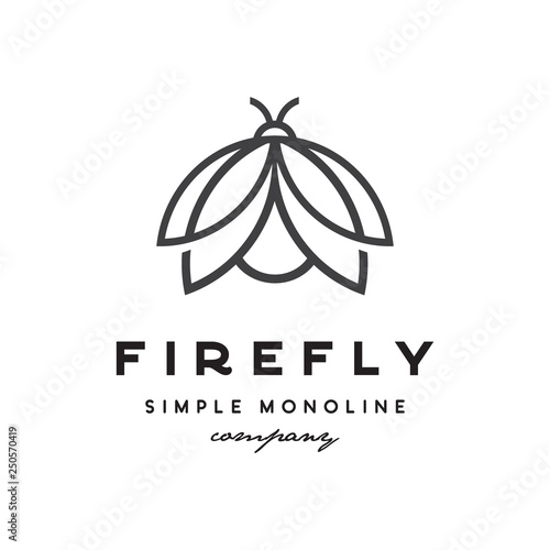 monoline firefly logo icon vector template