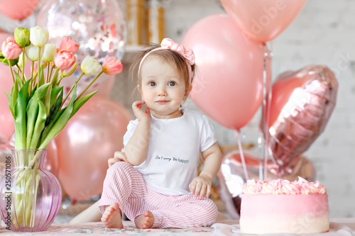 Canvas Print Baby girl  in the kitchen