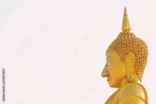 Chachoengseo, Thailand-February 3, 2019:Buddha statue at Wat Veerachote photo