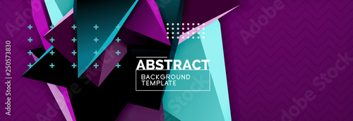 3d triangular shapes geometric background. Origami style pattern with triange shapes for decorative design. Poster design. Line design. Modern presentation template