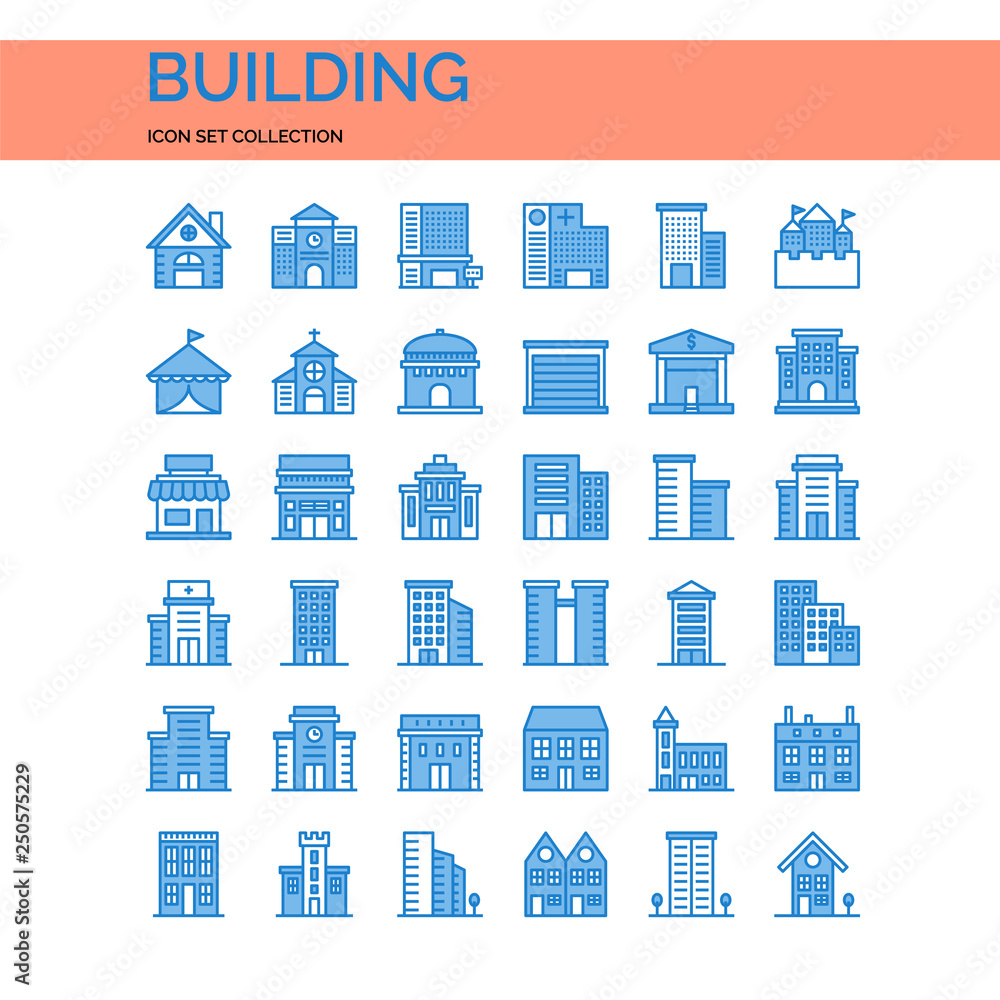 Building Icons Set. UI Pixel Perfect Well-crafted Vector Thin Line Icons. The illustrations are a vector. Building Icons Set. UI Pixel Perfect Well-crafted Vector Thin Line Icons. The illustrations are a vector.