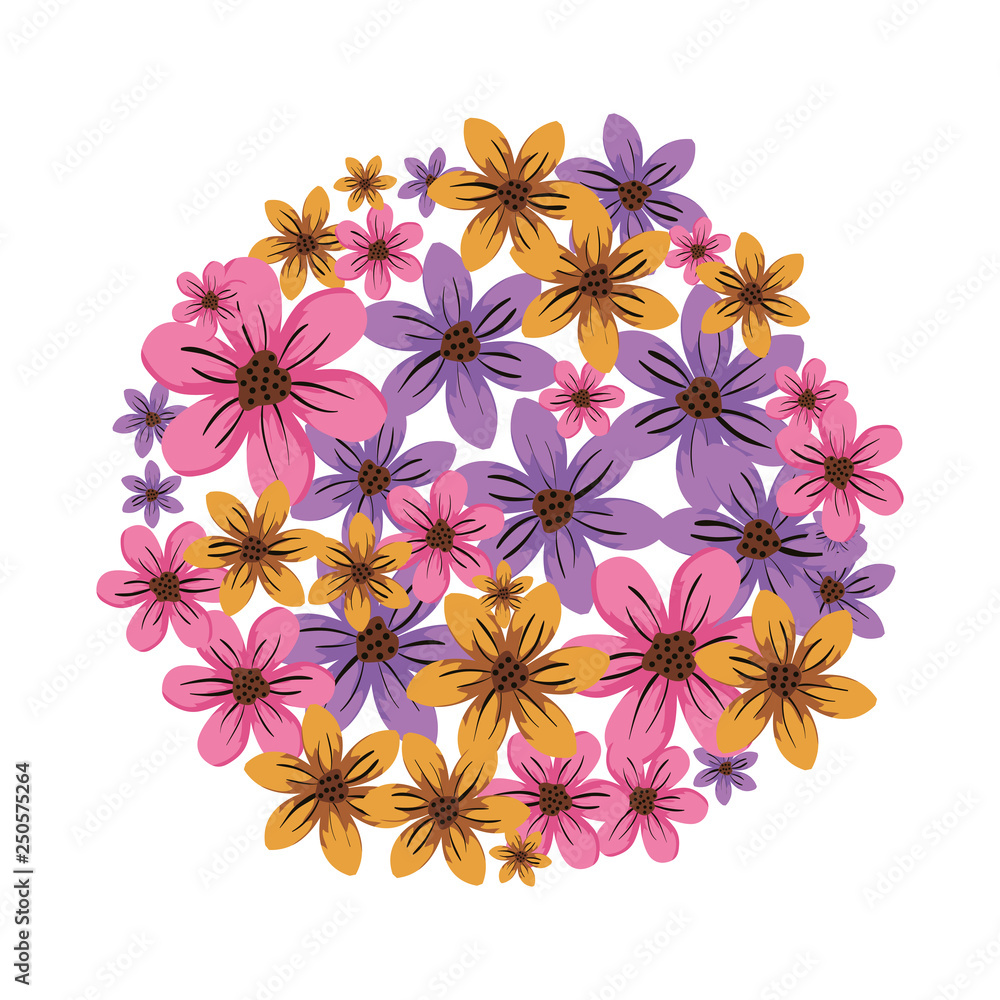 beautiful flowers circular decoration