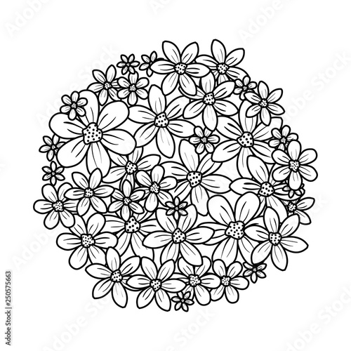 beautiful flowers circular decoration