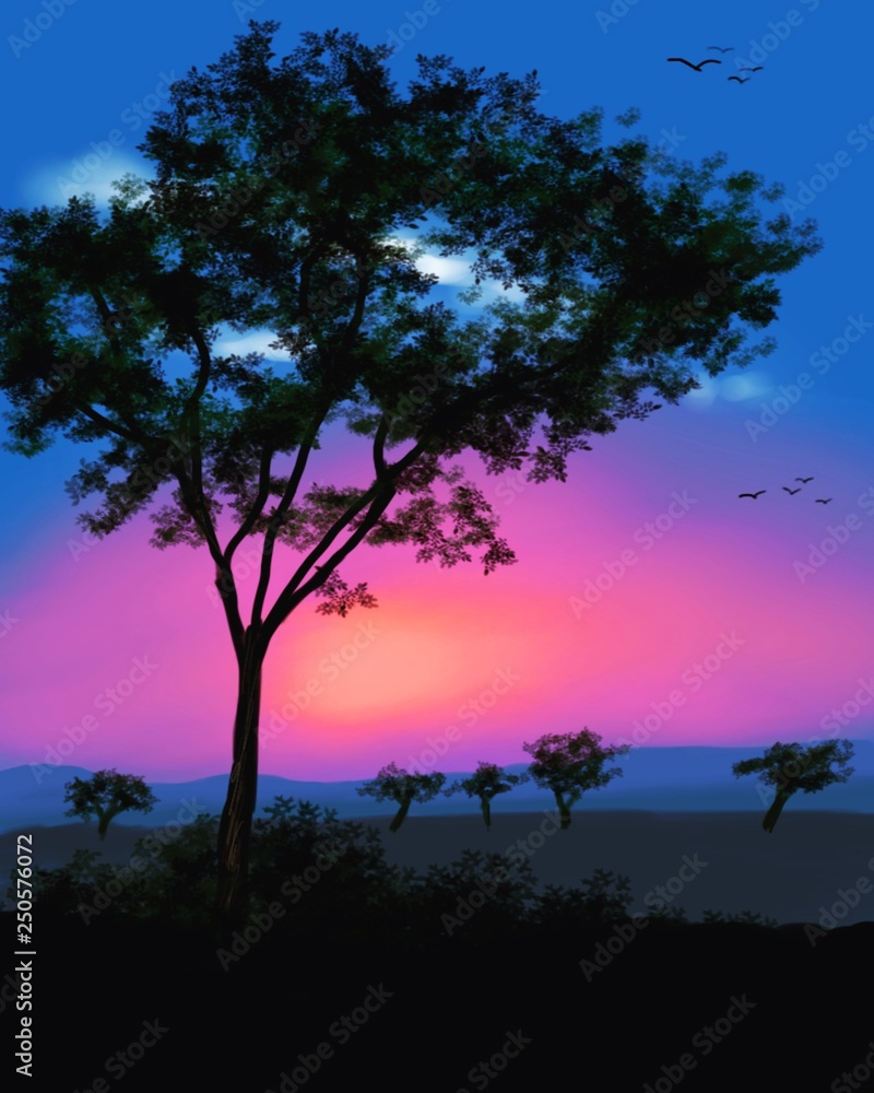 Sunsets digital painting 