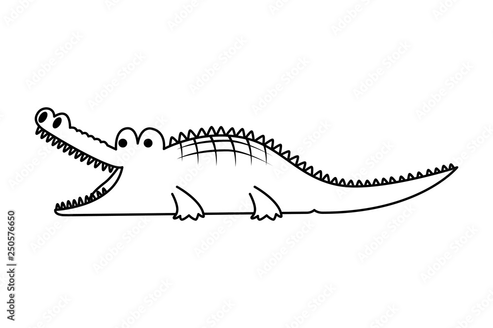 Naklejka premium crocodile wild animal icon