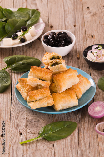 Spinach puffs. photo