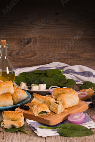 Spinach puffs. photo