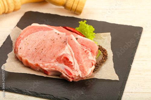 Raw pork cutlet