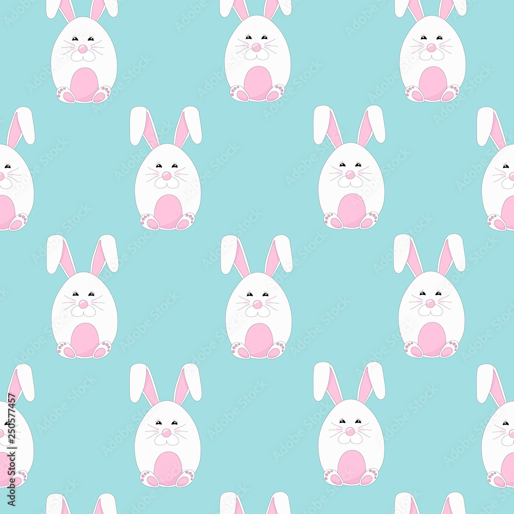 Hand drawn seamless easter pattern with cute little bunny. Colorful vector background. Hand drawn seamless easter pattern with cute little bunny. Colorful vector background.