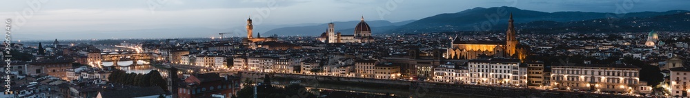 Beautiful panoramic view of Firenze (Florence in Tuscany, Italy, Europe)