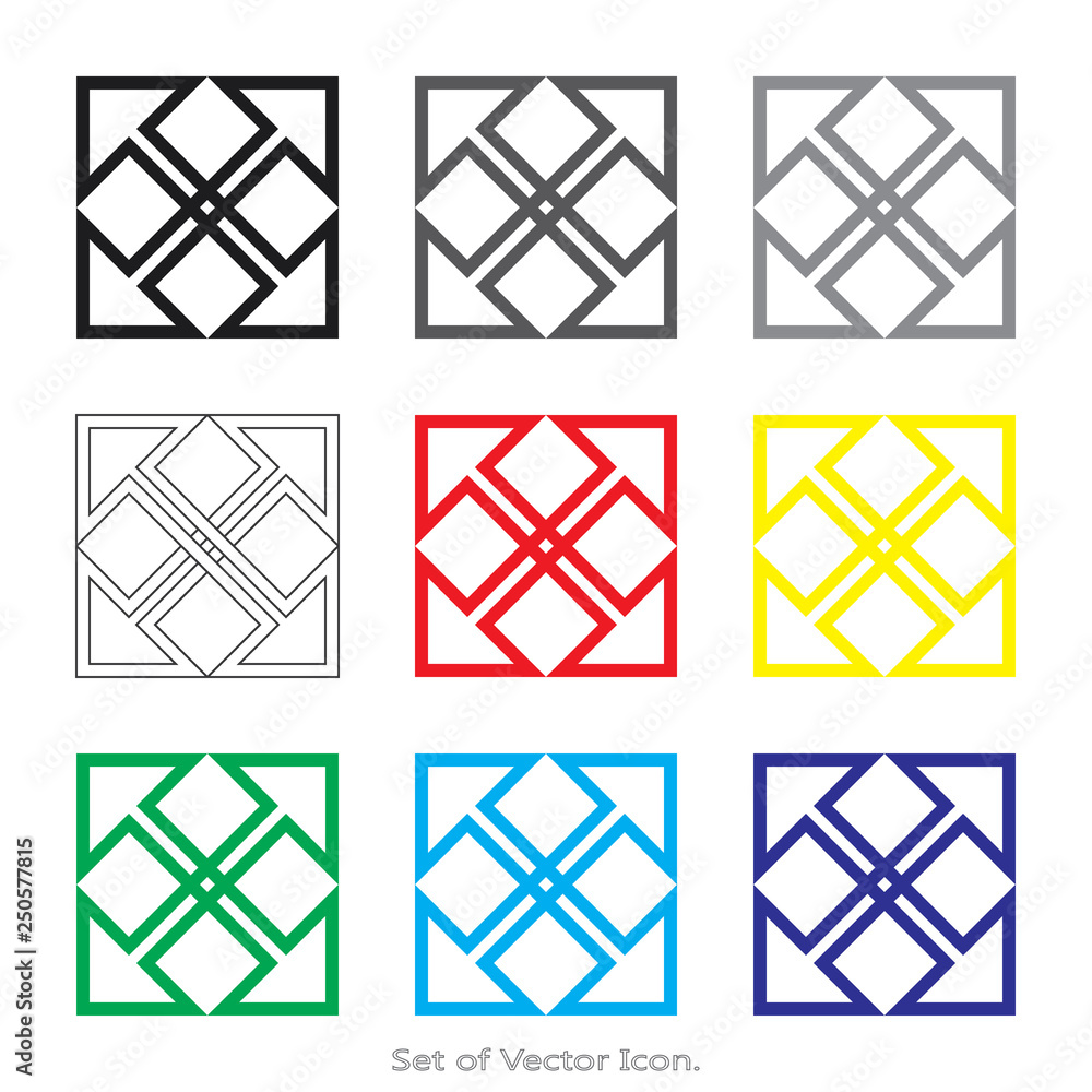 Arrow Set icons with nine Color Variations of flat style. Vector illustration. Arrow Set icons with nine Color Variations of flat style. Vector illustration.