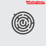Labyrinth icon isolated sign symbol and flat style for app, web and digital design. Vector illustration.