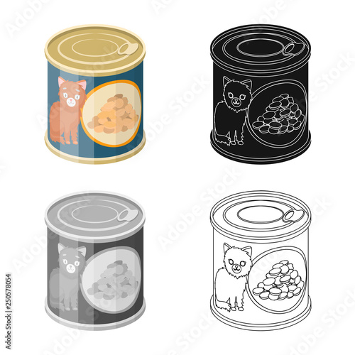 Isolated object of can and food sign. Collection of can and package vector icon for stock.