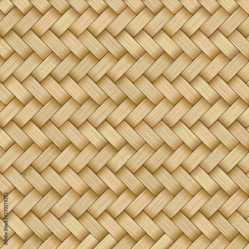 Reed mat with woven texture of crosshatched straws
