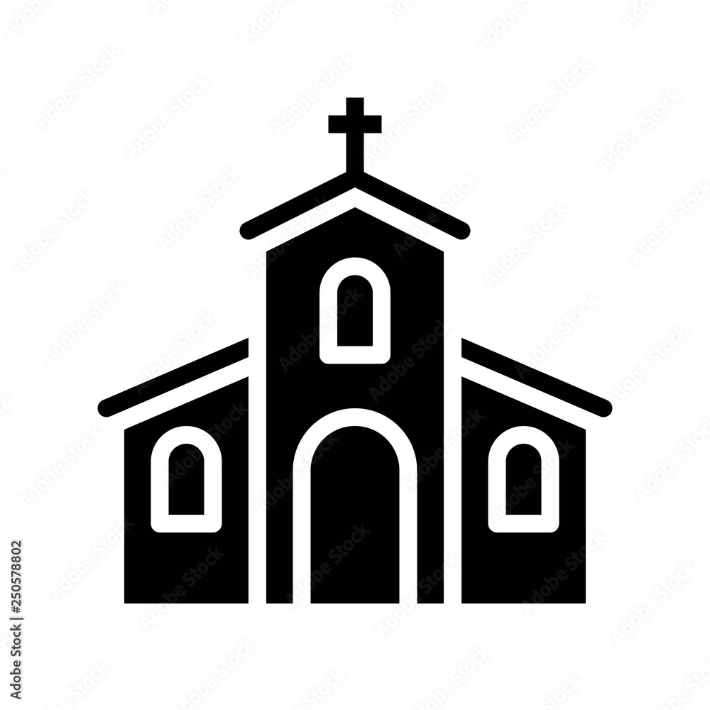 Church vector, Feast of Saint Patrick line icon Church vector, Feast of Saint Patrick line icon
