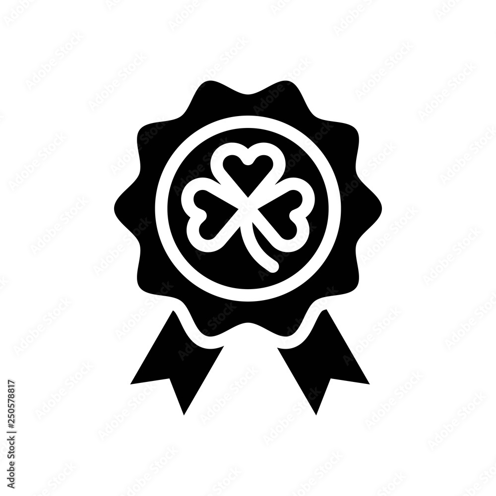 Badge vector, Feast of Saint Patrick line icon Badge vector, Feast of Saint Patrick line icon
