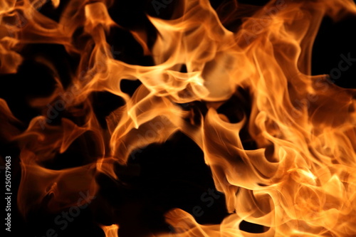 burning flame on dark background for abstract graphic design