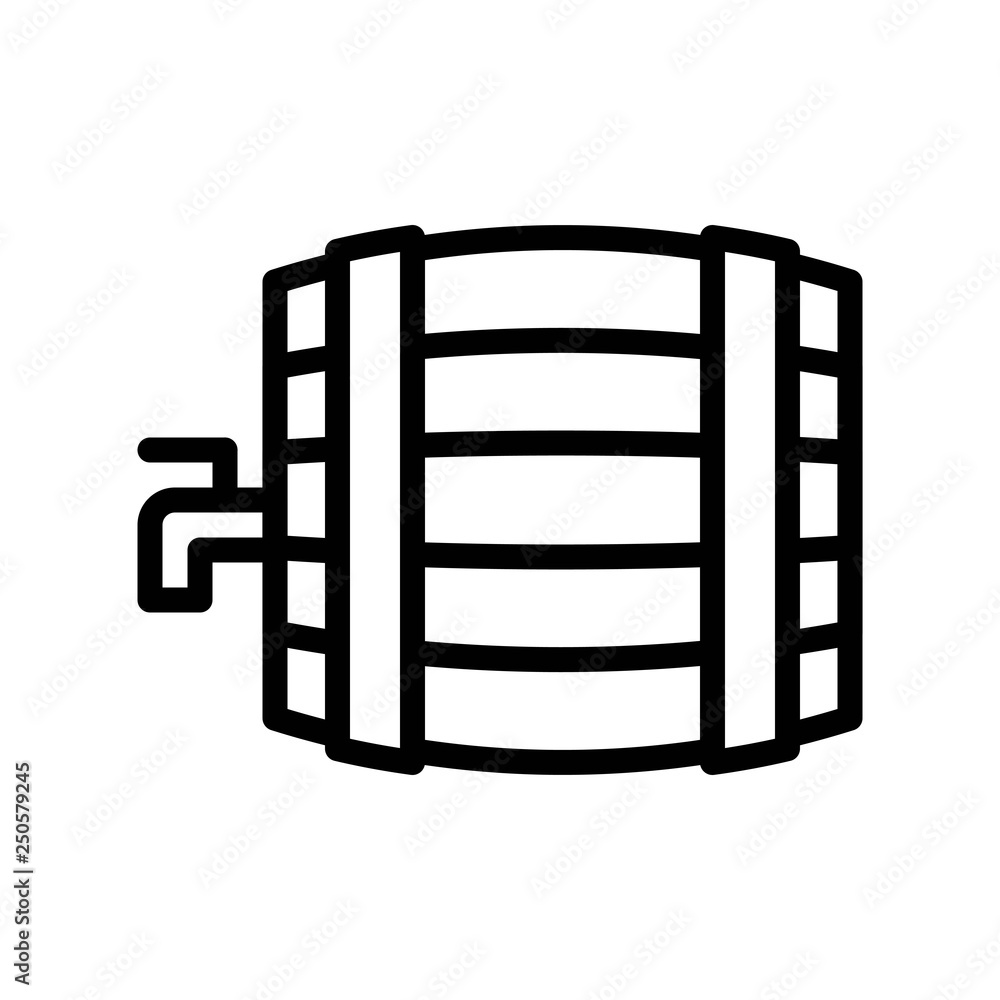 Beer barrel vector, Feast of Saint Patrick line icon Beer barrel vector, Feast of Saint Patrick line icon