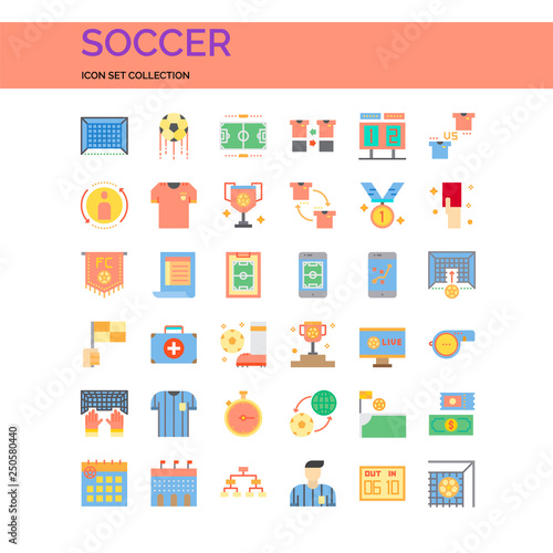 Soccer Icons Set. UI Pixel Perfect Well-crafted Vector Thin Line Icons. The illustrations are a vector.