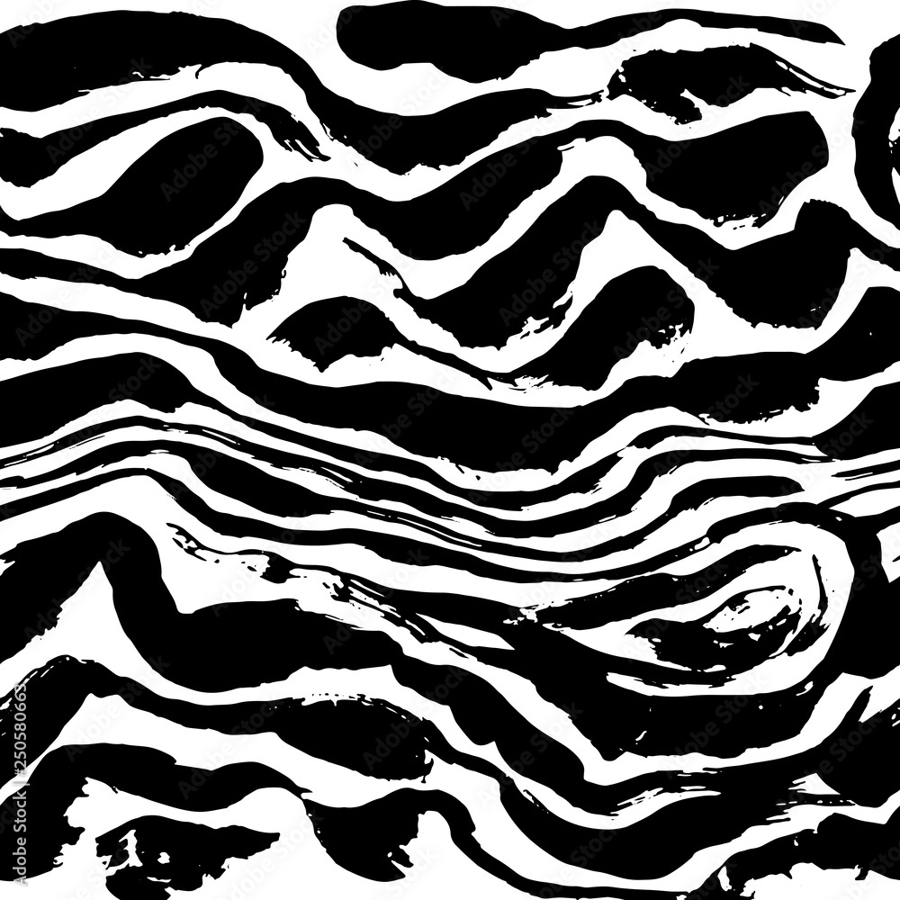 Brush painted zebra seamless pattern. Black and white stripes grunge background. Brush painted zebra seamless pattern. Black and white stripes grunge background.