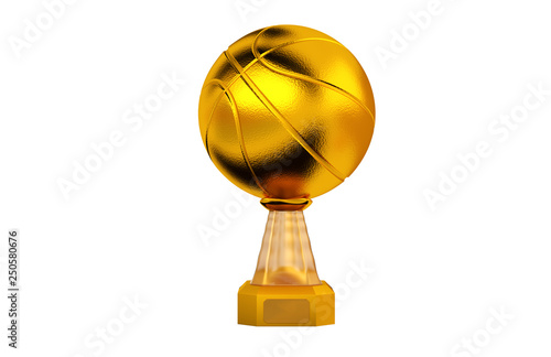 Front view of Basketball Gold trophy