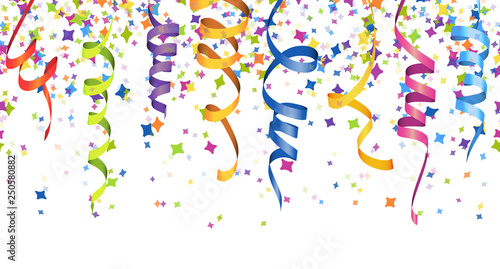 seamless colored confetti and garlands background