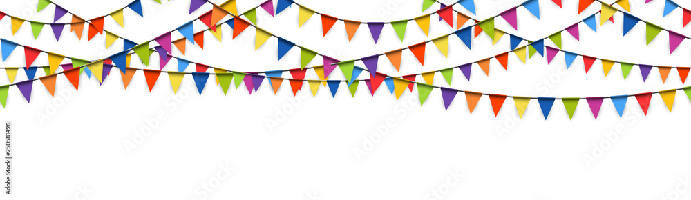 Obraz premium seamless colored garlands party background