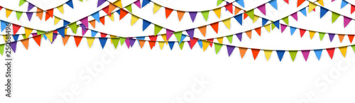 seamless colored garlands party background photo