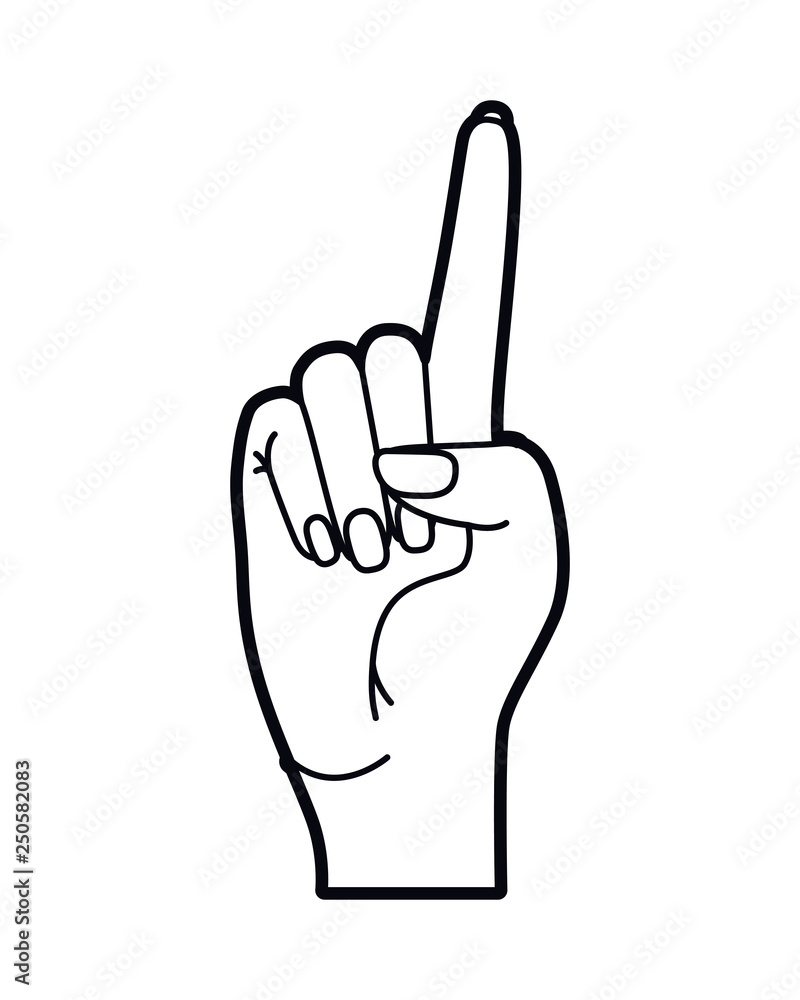 hand with index finger up pop art hand with index finger up pop art