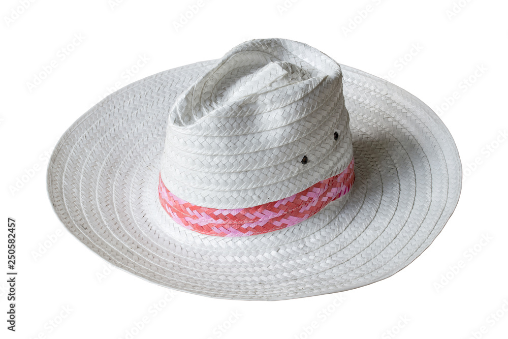 white straw hat isolated on white background with clipping path white straw hat isolated on white background with clipping path