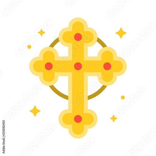 Cross vector, Feast of Saint Patrick flat icon