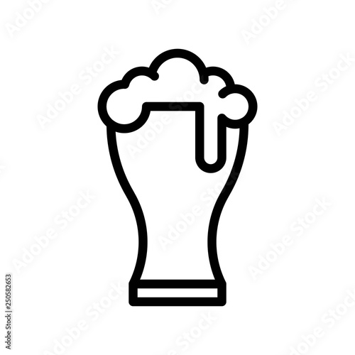 Beer glass vector, Feast of Saint Patrick line icon