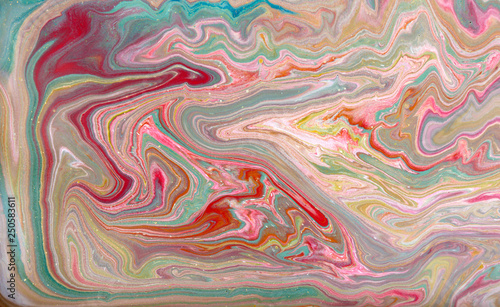 Green and red marbling pattern. Marble liquid texture.