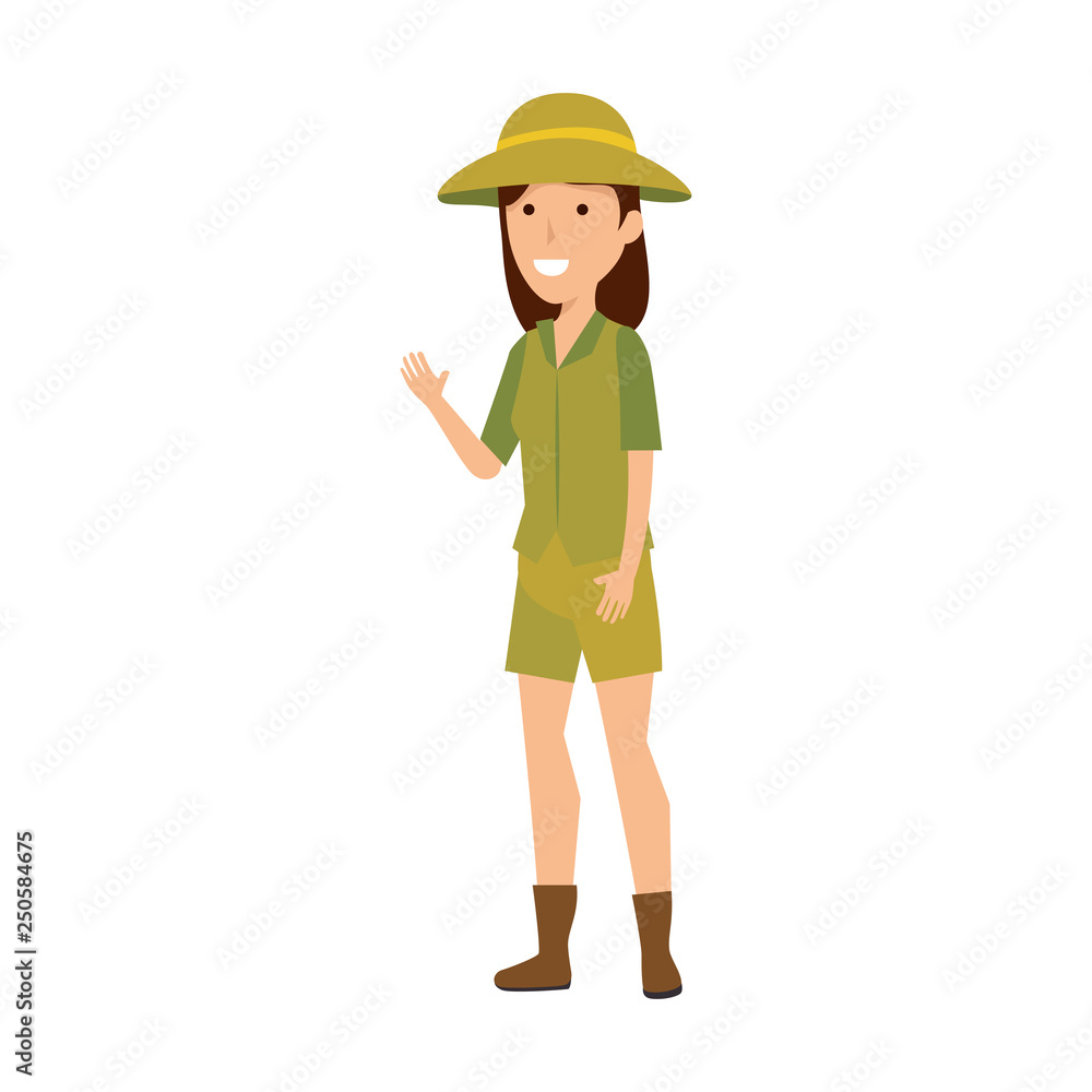 woman worker of zoo character