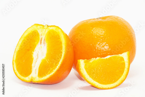 Orange on white background