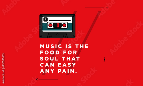 Music is the food for soul that can easy any pain Quote Poster Design