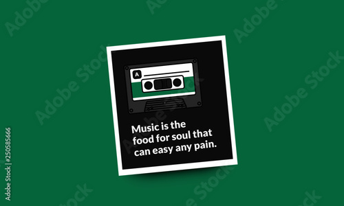 Music is the food for soul that can easy any pain Quote Poster Design