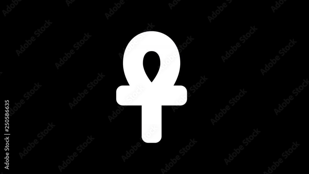 From the Glitch effect arises ankh symbol. Then the TV turns off. Alpha channel Premultiplied - Matted with color black From the Glitch effect arises ankh symbol. Then the TV turns off. Alpha channel Premultiplied - Matted with color black