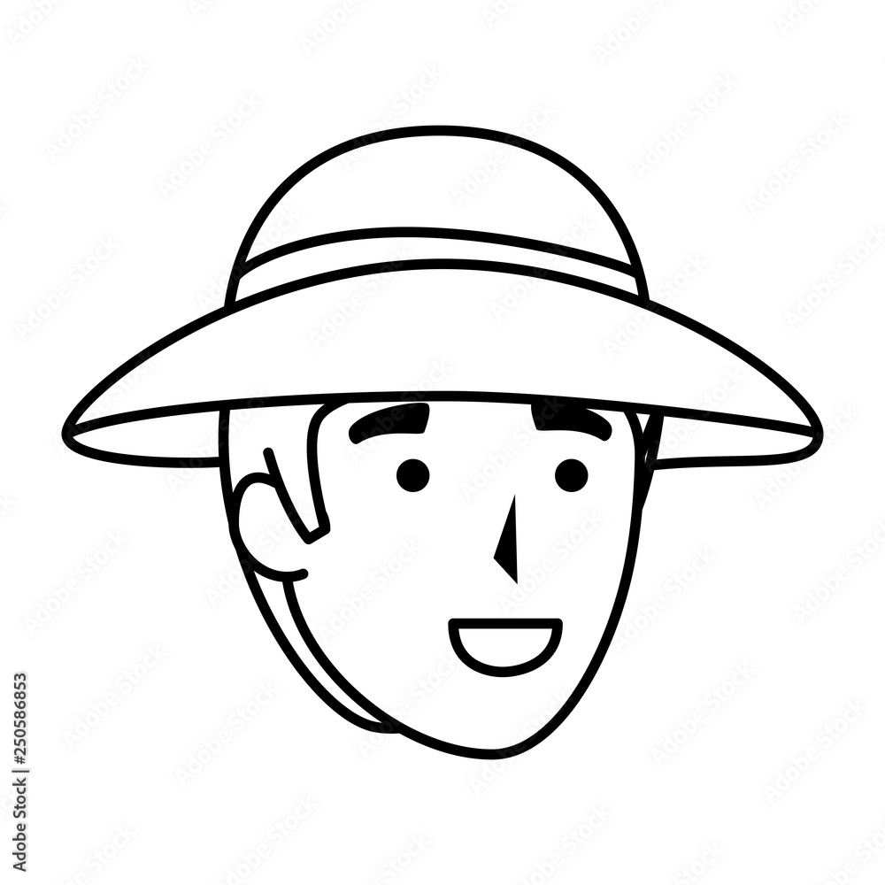 man worker of zoo head character